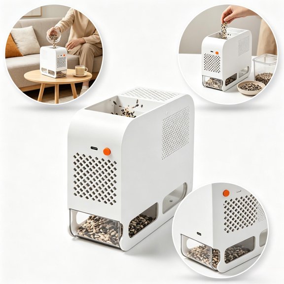 Bird Seed Husk Separator,5-Speed Electric Bird Feed Separator & Automatic Husk Remover, Low-Noise Machine for Parrots, Cockatiels & Finches