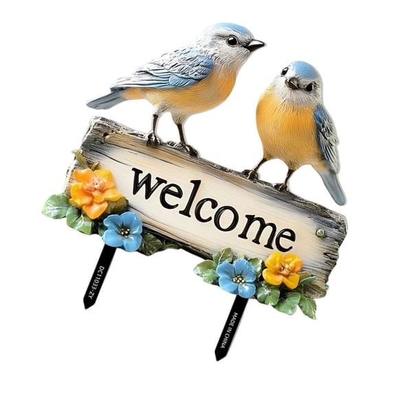 Bird Shape Address Plaque PVC Garden Ground Stake For Seasonal Lawn Displaying