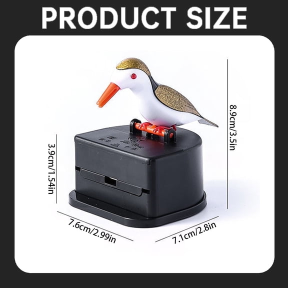 Bird Shaped Automatic Resin Toothpick Dispenser, Black Condiment shelf organizing,Storage rack,Stainless steel