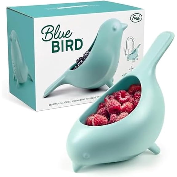 Bird Shaped Ceramic Colander, Charming Unique Design Berry Strainer, Cute Kitchen Gadget