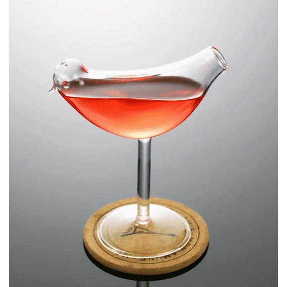 Bird Shaped Cocktail Glass High Borosilicate Bird Cup For Party Wedding Home Bar(Clear-15.7Cm)
