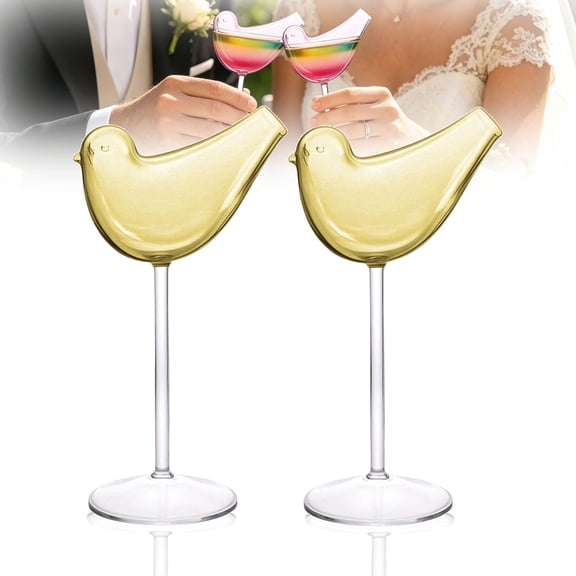 Bird Shaped Cocktail Glasses 150ml for Champagne Mixed Drinks Party WeddingYellow2