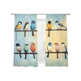 thumbnail image 1 of Bird Sheer Curtains 72 Inch Long 2 Panels, Colorful Animal Abstract Birds Light Filtering Rod Pocket Semi Sheer Curtains, Sheer Voile Drapes for Living Room Bedroom, 52"x72", 1 of 5