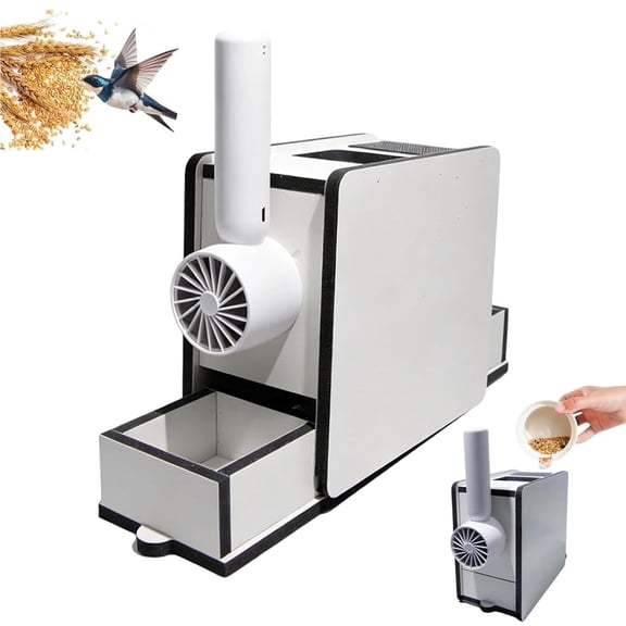 Bird Shelling Machine - Wooden Rechargeable Feed Shell Blower, Electric Bird Seed Hull Remover, Automatic Cleaner | Eco-Friendly Feeder Accessory for Macaws Parrot Parakeet