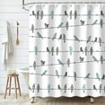 thumbnail image 1 of Bird Shower Curtain Cute Shower Curtain Blue and Gray Shower Curtain Funny Animal Shower Curtain Set with Hooks, Teal Rowley Birds Shower Curtains for Bathroom, 72W x 72H Inch, 1 of 6