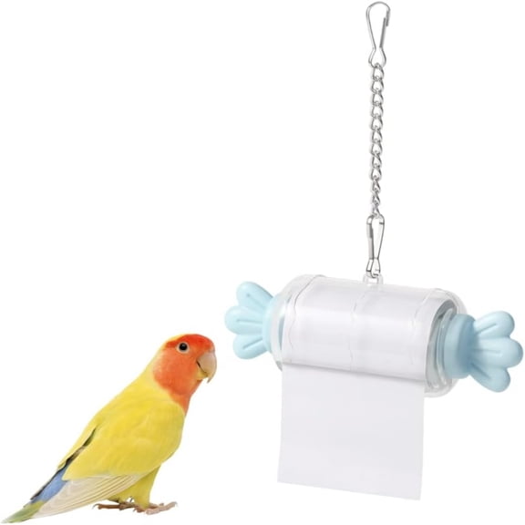 Bird Shredding Toys, Parrot Rolling Paper Play Toy with Hanging Chain, Interactive Chewing Accessory for Parakeet Cockatiel Medium Parrot Cage Use(xxw)