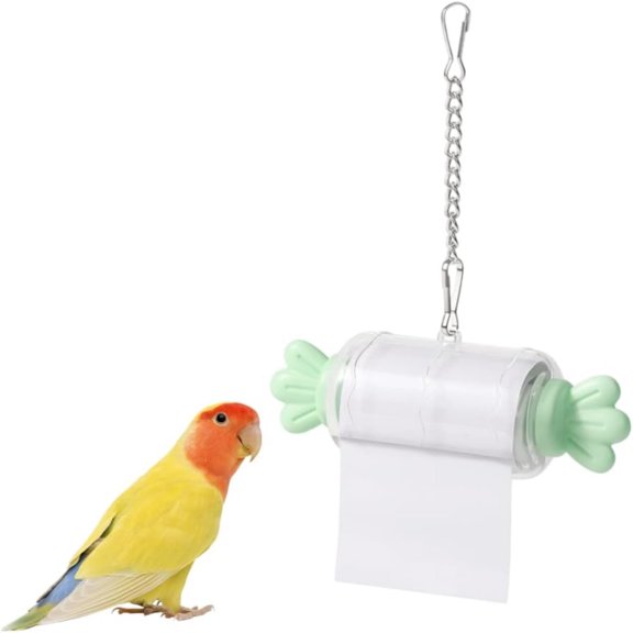 Bird Shredding Toys, Parrot Rolling Paper Play Toy with Hanging Chain for Parakeet Cockatiel Medium Parrot Cage Use(xxw)
