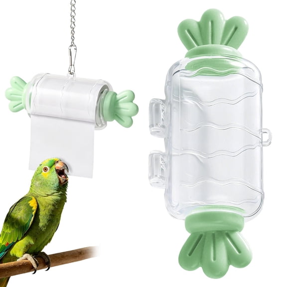 Bird Shredding Toys, Parrot Rolling Paper Play Toy with Hanging Chain, Interactive Chewing Accessory for Parakeet Cockatiel & Medium Parrot Cage Use