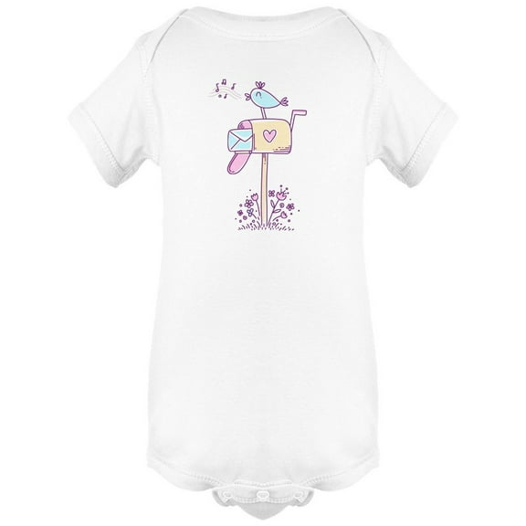 Bird Singing On Mailbox Bodysuit Infant -Image by Shutterstock,  6 Months
