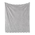 thumbnail image 1 of Bird Soft Flannel Fleece Throw Blanket, Nature Inspired Russian Folk Pattern with Monochrome Squared Rooster, Cozy Plush for Indoor and Outdoor Use, 70" x 90", Charcoal Grey and White, by Ambesonne, 1 of 5