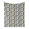 thumbnail image 1 of Bird Soft Flannel Fleece Throw Blanket, Sketchy Painted Like Artwork of Repetitive Tropical Parrot Watercolor Splash Flower, Cozy Plush for Indoor and Outdoor Use, 70" x 90", Multicolor, by Ambesonne, 1 of 5