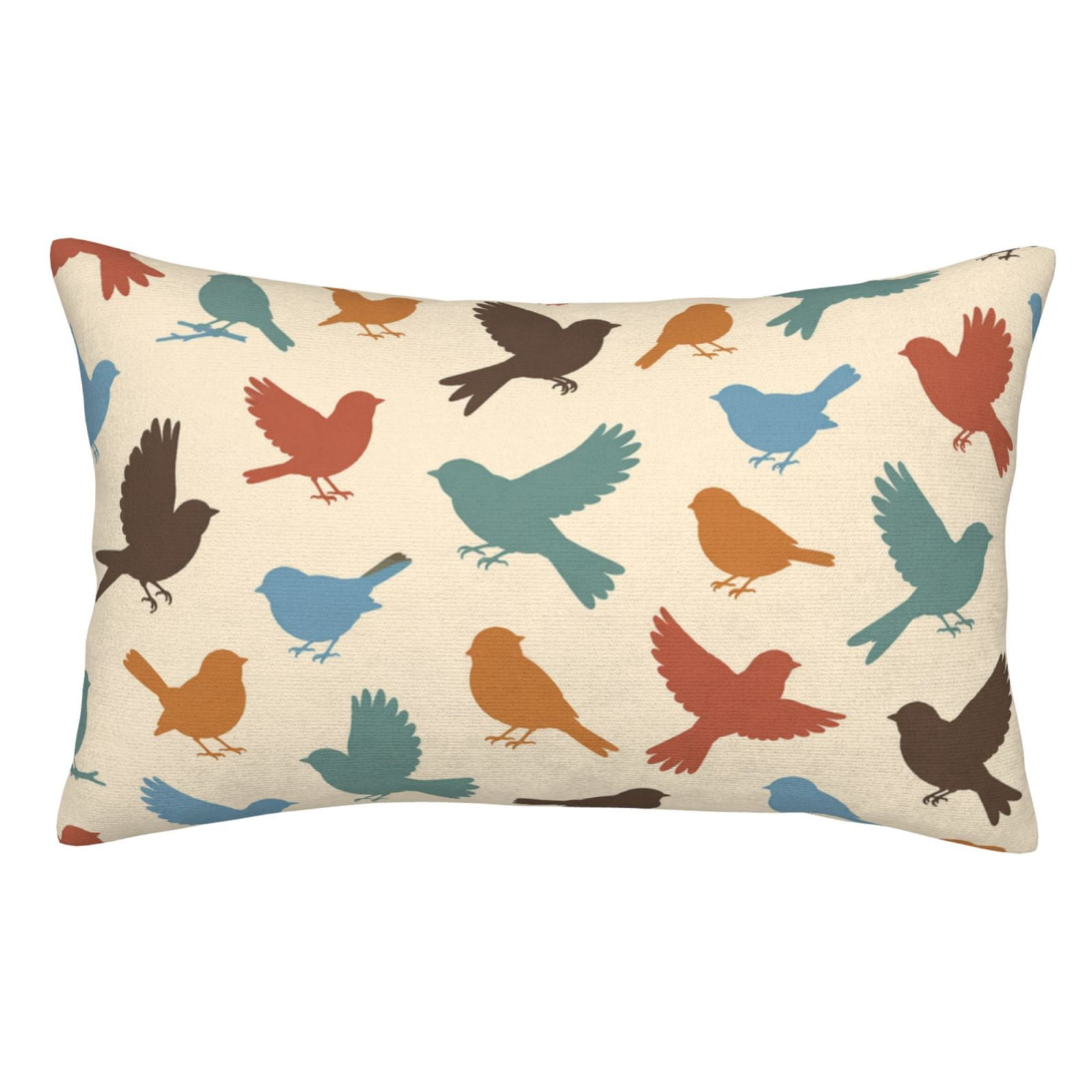 Bird Sparrow Silhouette Pattern Pillowcase 16x24 Rectangle Throw Pillow ...