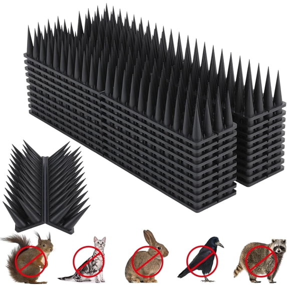 Bird Spikes,12 Pack Bird Deterrent Spikes for Outside,Bird Spikes for Outside Used Outdoors to Repel Birds, Squirrels, and Raccoons. Deterrents Used on Fences, Roofs, and Walls to Keep Birds Away
