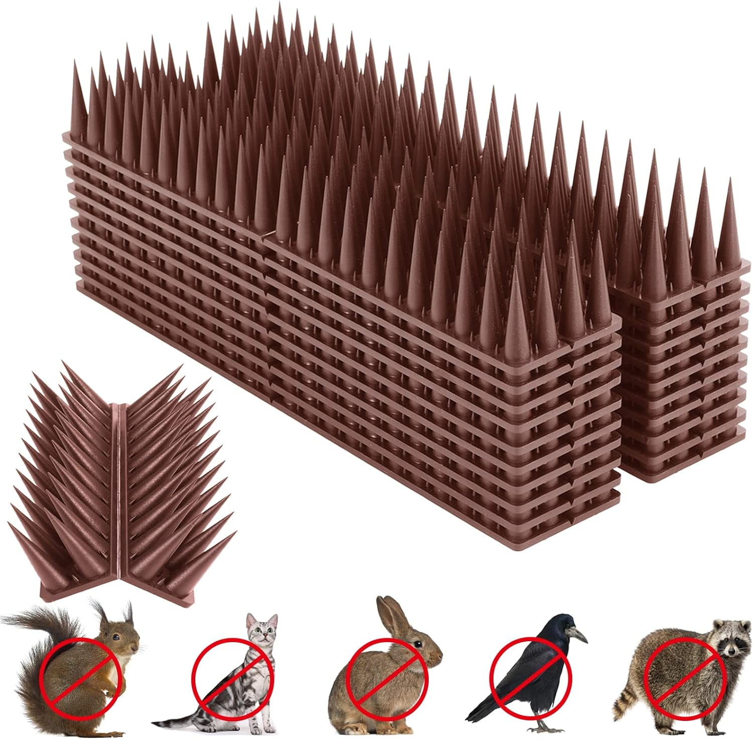 Bird Spikes, 20 Packs Bird Deterrent, Raccoon and Squirrel Deterrent, for Outdoor Repelling
