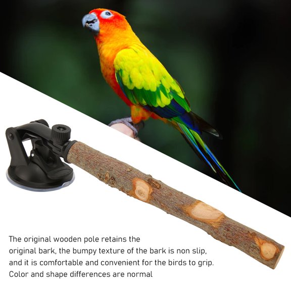 Bird Standing Stick, Wood <span Style="background:red"></span> Perch Adjustable Prevent Slip  For Parakeets