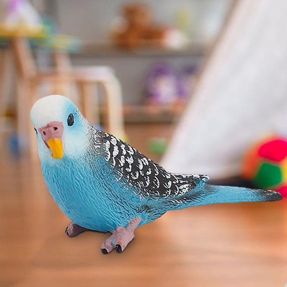 Bird Static Parrot Model Figurines For Collection Educational & Decoration, Macaws Parakeet Tiger Parrot Design, Single Piece Blue Tiger Parrot Model With Solid Build And