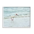 thumbnail image 1 of Bird Stepping Sea Waves Splash Animals & Insects Photograph White Framed Art Print Wall Art, 1 of 7