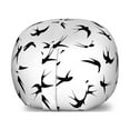 thumbnail image 1 of Bird Storage Toy Bag Chair, Monochromatic Isolated Abstract Flying Swallows Animals Wings Shadows Pattern, Stuffed Animal Organizer Washable Bag, Small Size, White Charcoal Grey, by Ambesonne, 1 of 3