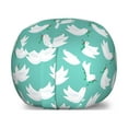 thumbnail image 1 of Bird Storage Toy Bag Chair, White Doves with Olive Branches Peace Hope and Pastel Illustration, Stuffed Animal Organizer Washable Bag, Small Size, Turquoise, by Ambesonne, 1 of 3