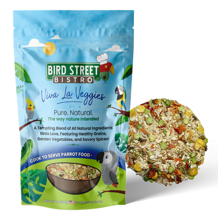Bird Street Bistro 24oz Viva La Veggies Parrot Food Cooks in 3-15 Min Natural Legumes