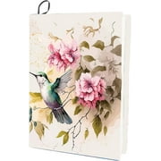Bird Stretchable Book Cover Hummingbird Animal Flower Washable Reusable Large Nylon Book Protector 9.4x15.7 Inch Elastic Notebook Wraps Suitable for Most Hardcover Books Office DIY