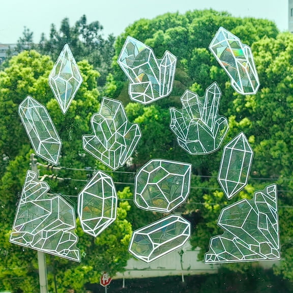 Bird Strike Window Decals Non Adhesive, QQZ Reusable Rainbow Stickers for Glass Doors, Electrostatic Clings to Prevent Collisions Save Birds Home Decor
