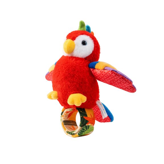 Bird Stuffed Animal Student Plush Toys Parrot Wrist Rattle Sensory Toys for Student Interactive Play Student Shower Gift
