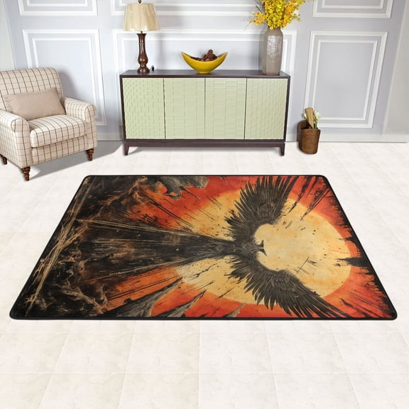 Bird Sun Wings Area Rug Washable 72 x 48 Floor Carpet Mat Non Slip for Bedroom Living Room Kids Room Home Decor