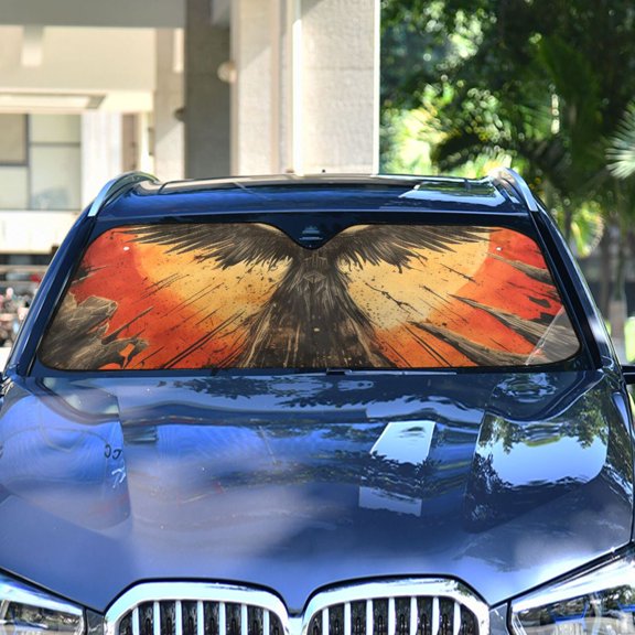 Bird Sun Wings Automotive Front Car Windshield Sun Shade Reflector Foldable for Front Fit for Cars Truck SUVs