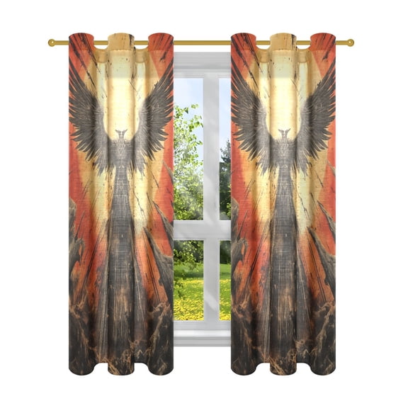 Bird Sun Wings Blackout Curtains Patio Door Curtains Window Decoration for Bedroom Living Room 2 Panels