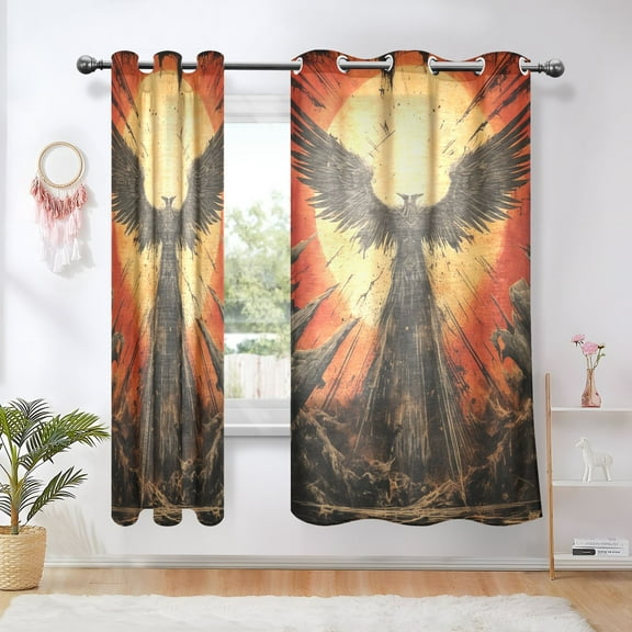 Bird Sun Wings Blackout Curtains Thermal Insulation 63 inch Grommet for Bedroom Living Room Bathroom Kitchen Windows 2 Pack