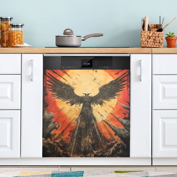 Bird Sun Wings Dishwasher Magnetic Covers Magnet Sticker Kitchen Decor Dishwasher Refrigerator Front Door Covers Decorative Magnetic 23" x 26"