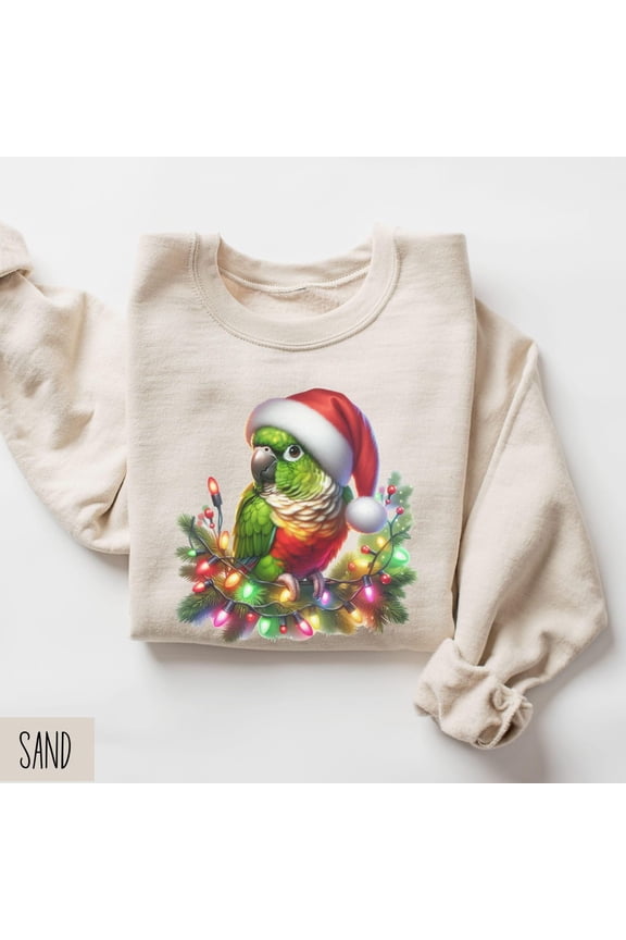 Bird Sweatshirt, Bird Lovers, Sweater, Shirt, Birding, Green Conure, Cute Sweater All Size S-5Xl
