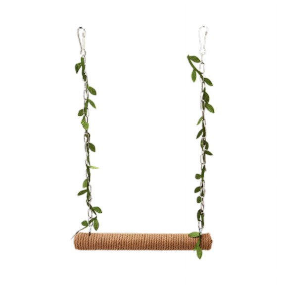 Bird Swing with Cotton Rope Swing Bridge Wood Hanging for Budgies Training Perch Toy for Birds Cage Decoration
