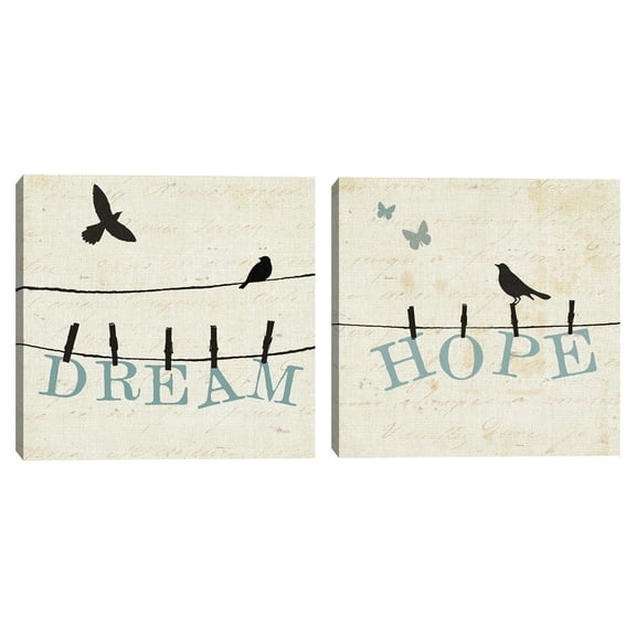 Bird Talk I and IV by Pela Studio Set of 2 Canvas Art Prints