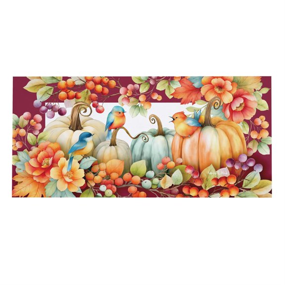 Sassafras Bird Talk Welcome Front Door Mat Indoor Outdoor 22"x10"
