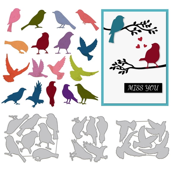 Bird Theme Cutting Dies Dove Embossing Stencil Template Crow Carbon Steel Crafting Die Cut for Card Making Scrapbooking oto Album Decoration