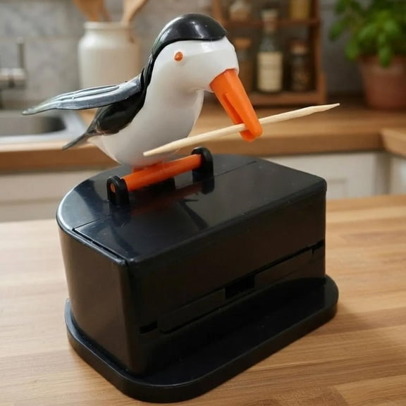 Bird Toothpick Dispenser - Smart Woodpecker Toothpick Canister, Cute Funny Plastic Bird Kitchen Accessories Gift for Home Restaurant Dining Birthday