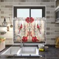 thumbnail image 1 of Bird Tower Flowers Kitchen Curtains Half Tier Curtain 2 Rod Pockets Bathroom Bedroom Cupborad Living Room 27"x24", 1 of 5