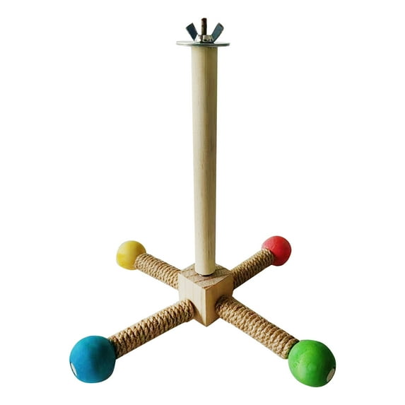 Bird Toy, Parrot 360° Interactive Rotating Toy, Bird Cage Accessories For Small And Medium Parrots To Expend Energy, Wooden Stand For Parakeets Cockatiels