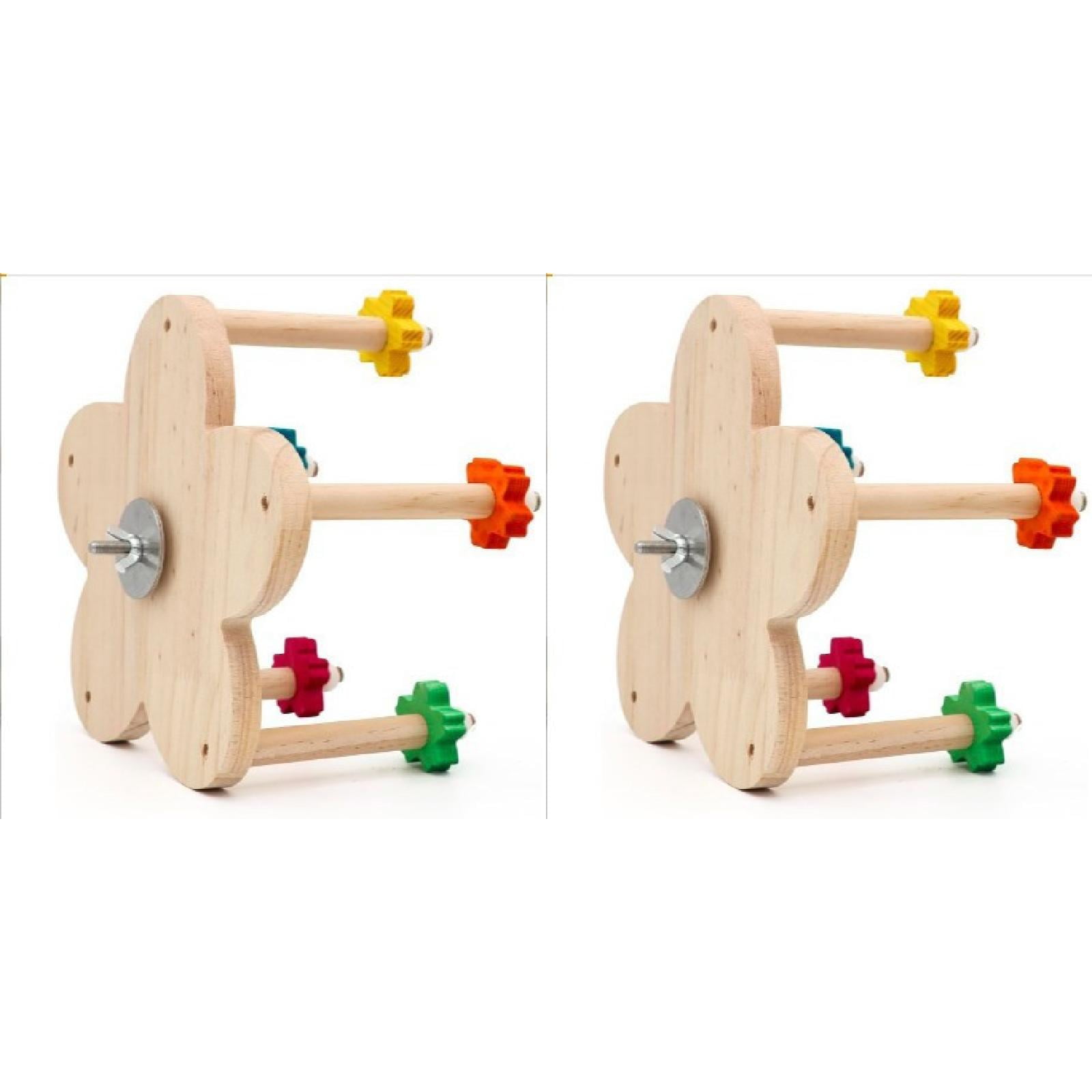 Bird Toy Rotating Toy With Bearings Wooden Parrots Ferris Wheel Toy