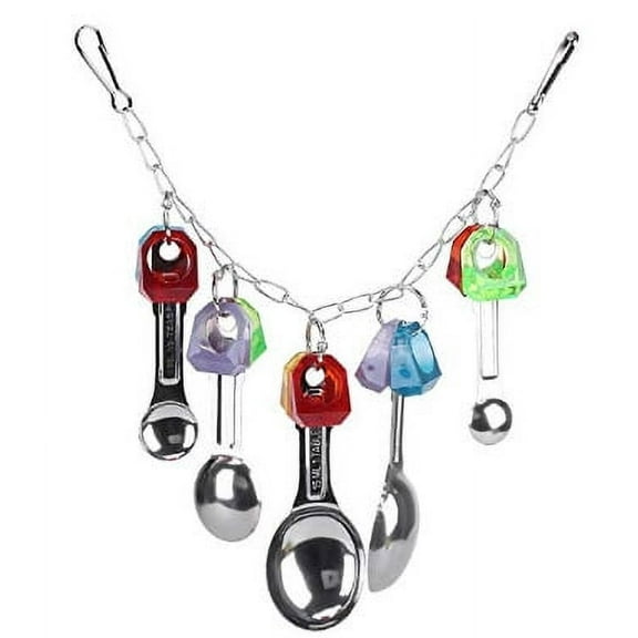 Bird Toys African Grey Parrot Macaw Bird Cage Stainless Steel Bell Bird Toys Parrot Hanging Chew Bead Toy for Macaw, African Greys, Small Cockatoo, Parakeet, Cockatiels