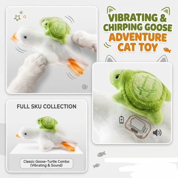 Bird Toys for Cats, Motion Activated Quack Sound Design, Engaging Play to Keep Indoor Cats Entertained, Suitable for Kitten and Adult Cat Playtime, Lovely Cat Gift, Soft Plush
