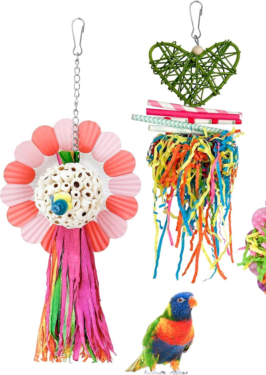Bird Toys, Natural Corn Cob Chew Toys Foraging Toys for Parrots, Conures, Cockatiel, Lovebird