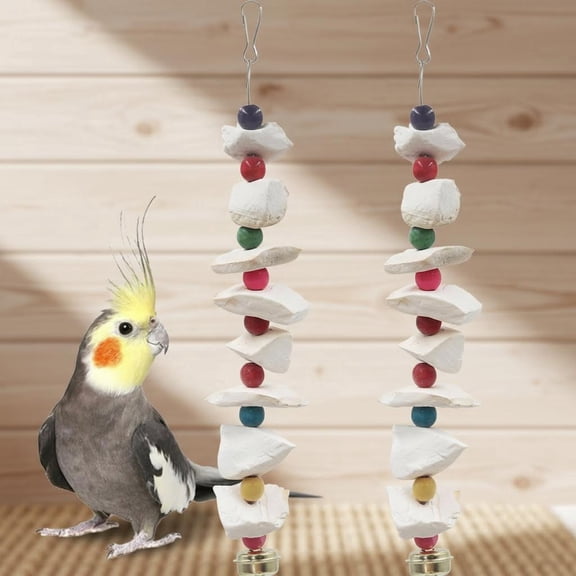 Bird Toys with Cuttlebone, Parakeet Toys, Bird Beak Grinding Stone, Cage Accessories, Cuttlefish Bone for Budgies, Cockatiels, Lovebirds, Quakers