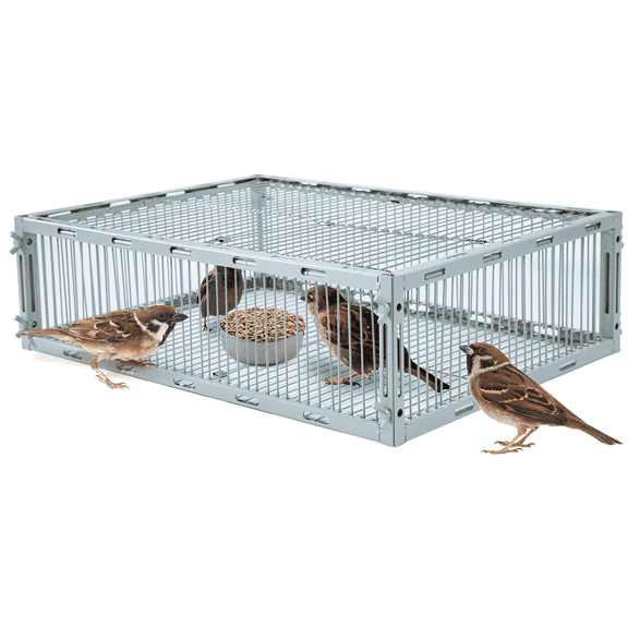 SorenCut Bird Trap Cage for Small Birds, Escape-Proof, Portable, Easy Assembly, Live Sparrow Trap
