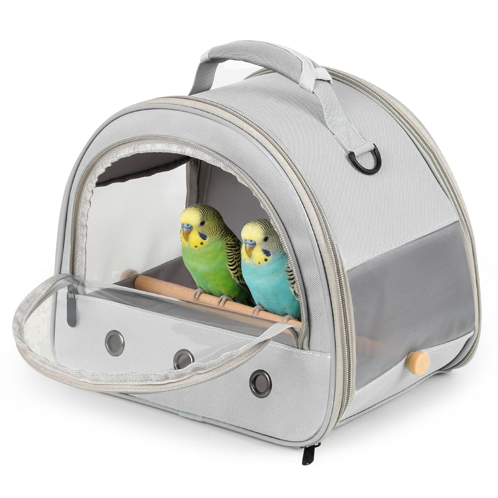 Bird Travel Carrier Cage for Small Parrot Budgies Cockatiel Parakeet Conure Green Cheek, Clear Front Window with Horizontal Standing Perch, Collapsible Lightweight