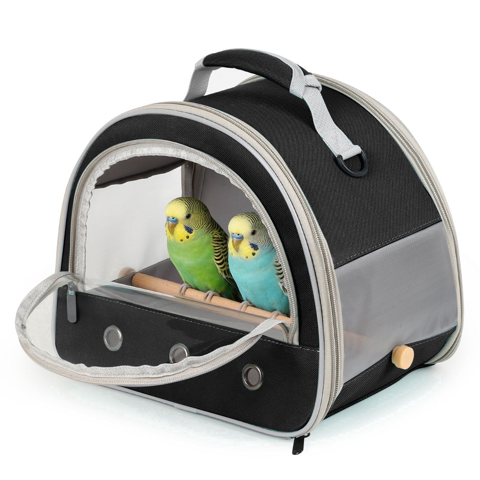 Bird Travel Carrier Cage for Small Parrot Budgies Cockatiel Parakeet Conure Green Cheek, Clear Front Window with Horizontal Standing Perch, Collapsible Lightweight