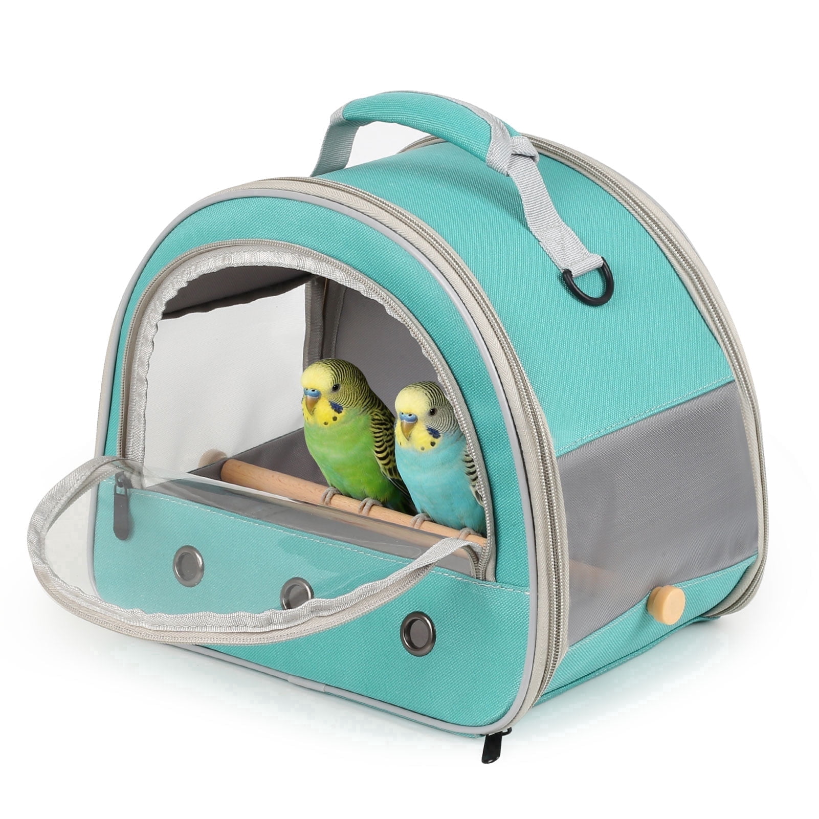 Bird Travel Carrier Cage for Small Parrot Budgies Cockatiel Parakeet Conure Green Cheek, Clear Front Window with Horizontal Standing Perch, Collapsible Lightweight