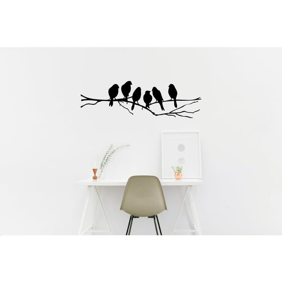 Bird Tree Branch Vinyl Wall Decal Elegant Nature-Inspired Home Decor Sticker Removable & Easy to Apply Stylish Wall Art for Living Room Bedroom or Office Durable Vinyl Mural for a Serene Atmosphere
